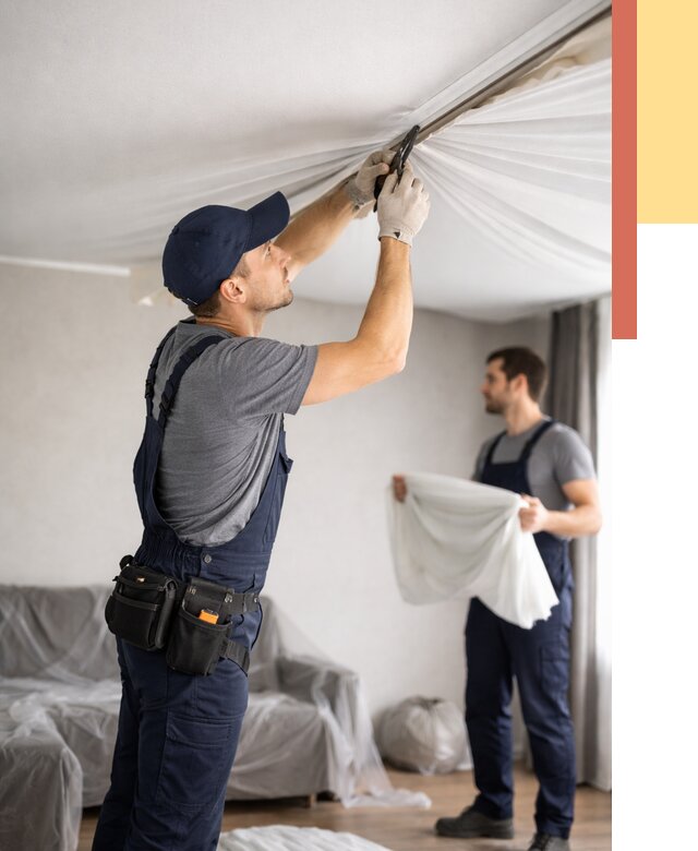 Демонтаж натяжного потолка в слободском от 4637 руб. — снятие и разбор под ключ | ОТДЕЛОЧНИК-Слб