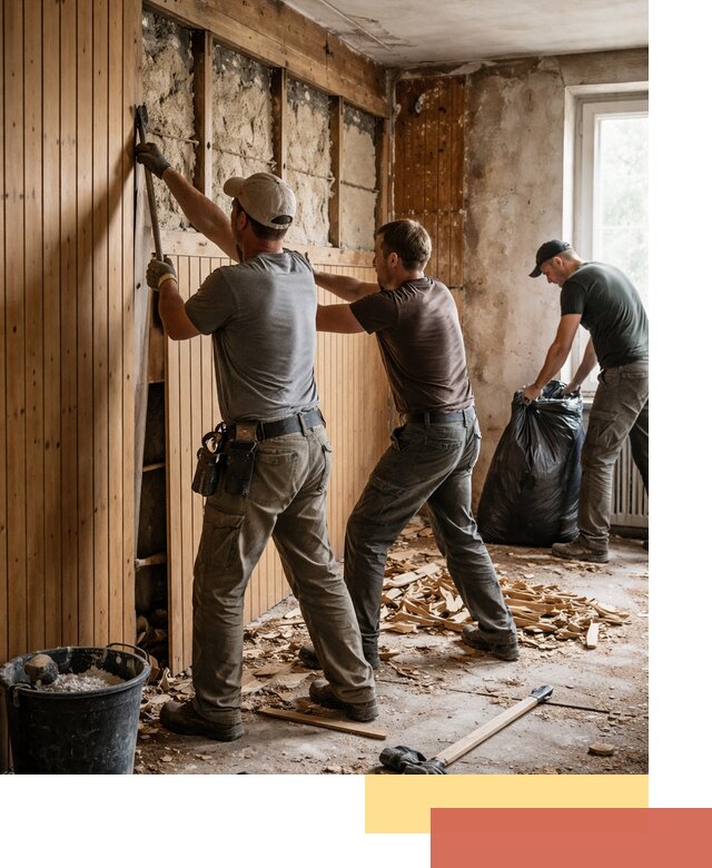 Демонтаж вагонки и вывоз материалов в слободском