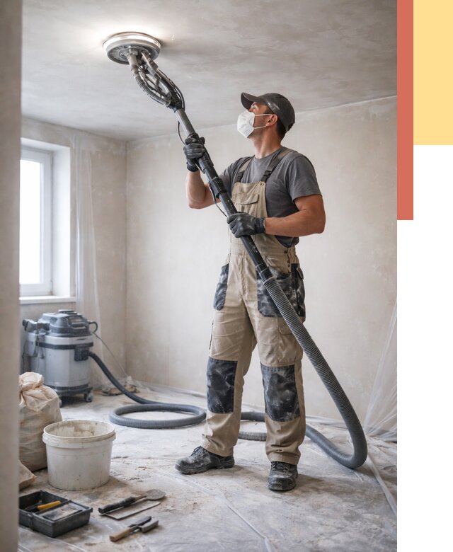 Шлифовка потолка в слободском от 3607 руб. — услуги шлифования потолка | ОТДЕЛОЧНИК-Слб