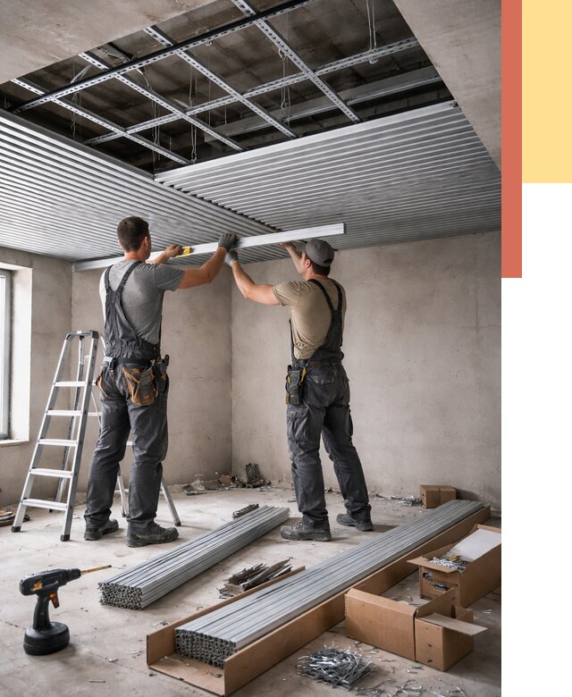 Монтаж реечного потолка в слободском от 4637 руб. под ключ | ОТДЕЛОЧНИК-Слб