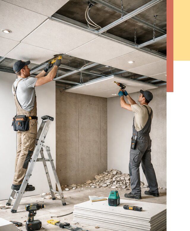 Монтаж акустического потолка в слободском от 6698 руб/м2 — быстро и недорого | ОТДЕЛОЧНИК-Слб