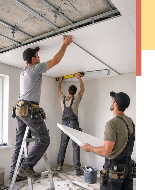 Монтаж потолка из ПВХ панелей в слободском от 3607 руб./м2 — быстро и недорого | ОТДЕЛОЧНИК-Слб