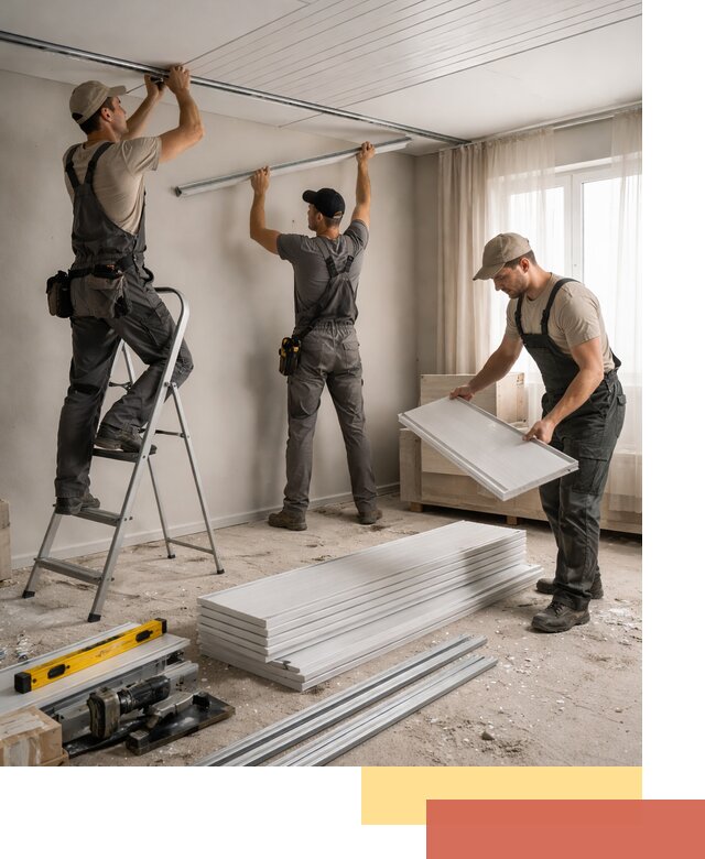 Монтаж потолка из ПВХ панелей в слободском оперативно и качественно