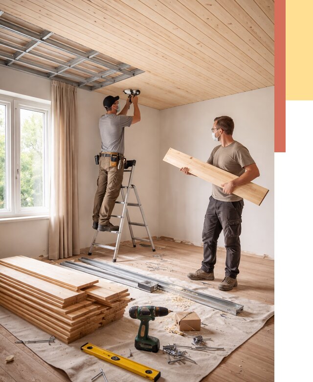 Монтаж потолка из вагонки в слободском от 6698 руб. | Быстро и недорого — ОТДЕЛОЧНИК-Слб