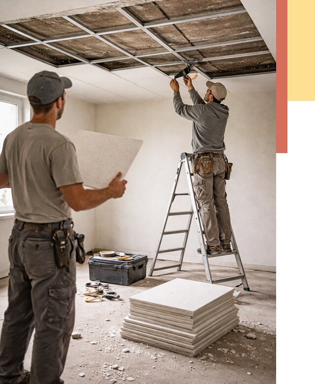 Замена плит подвесного потолка в слободском от 1803 руб. быстро и недорого | ОТДЕЛОЧНИК-Слб