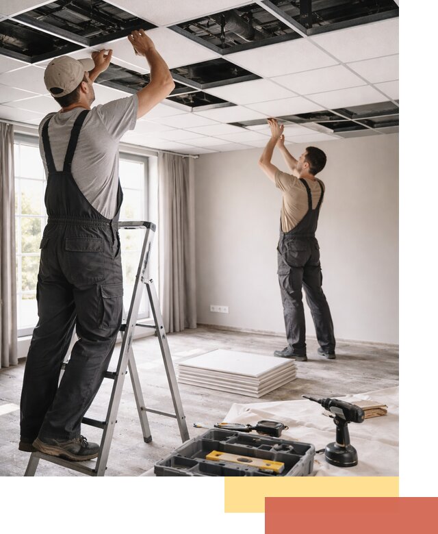 Замена плит подвесного потолка в слободском быстро и качественно