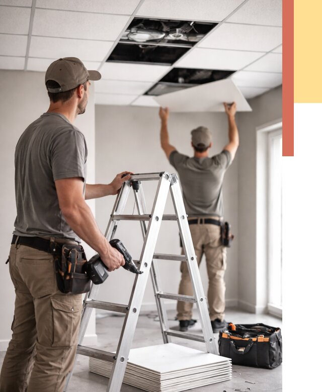 Обслуживание подвесного потолка в слободском от 3607 руб. — быстро и недорого | ОТДЕЛОЧНИК-Слб