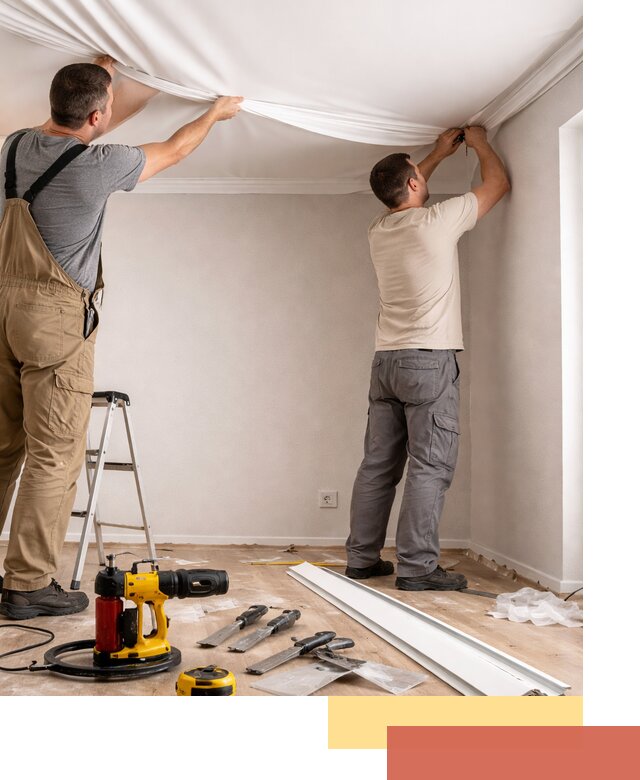 Монтаж ПВХ натяжного потолка в слободском качественно и быстро