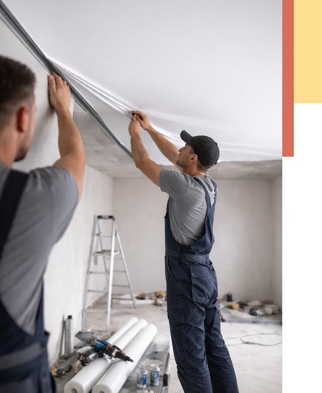 Монтаж матового натяжного потолка в слободском от 4637 руб./м² — быстро и недорого | ОТДЕЛОЧНИК-Слб