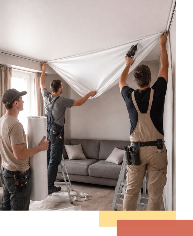 Монтаж сатинового натяжного потолка в слободском качественно и быстро