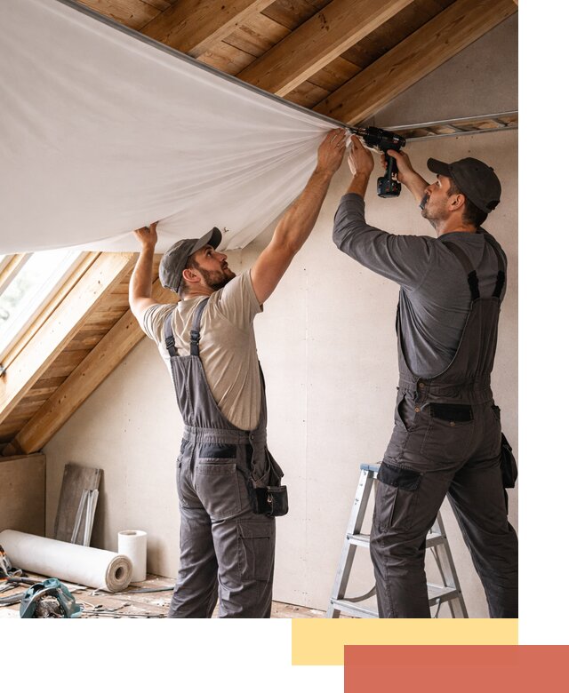 Монтаж натяжного потолка в мансарде в слободском