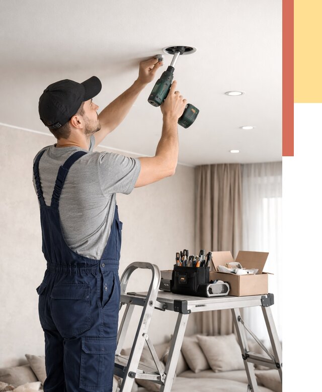 Установка и монтаж точечных светильников в натяжной потолок в слободском от 1855 руб. | ОТДЕЛОЧНИК-Слб