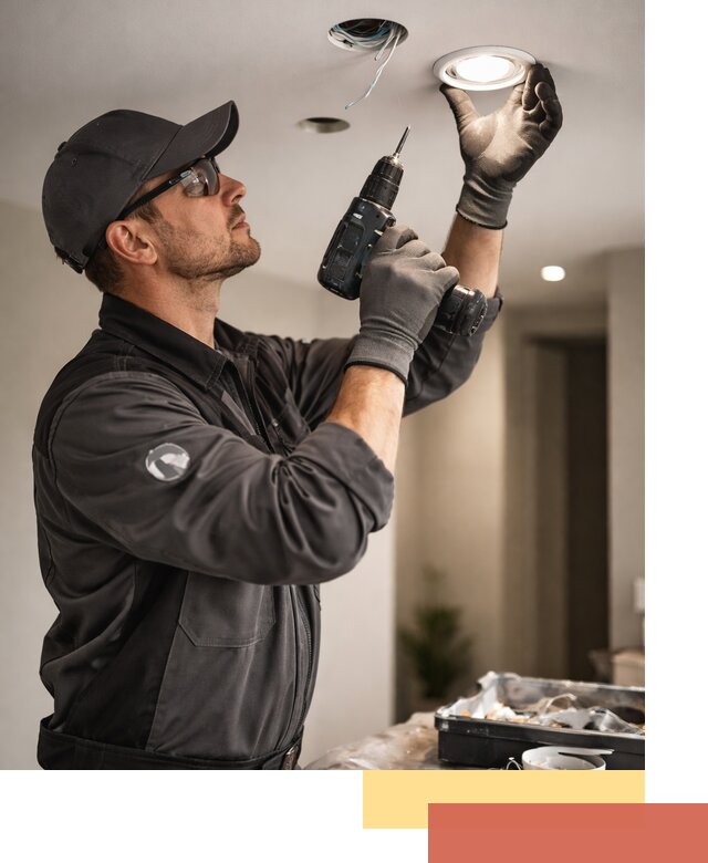 Установка точечных светильников в натяжной потолок в слободском