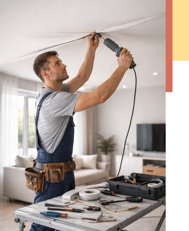 Ремонт натяжных потолков в слободском от 9790 руб. под ключ — ОТДЕЛОЧНИК-Слб