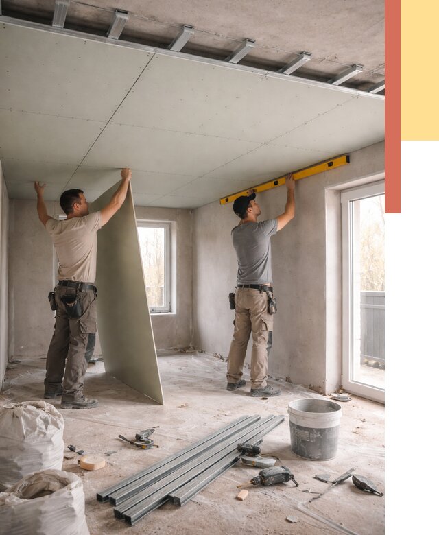 Одноуровневый потолок из гипсокартона в слободском от 773 руб. — монтаж под ключ | ОТДЕЛОЧНИК-Слб