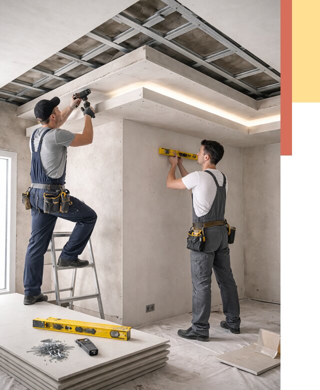 Двухуровневый потолок из гипсокартона в слободском от 1494 руб. под ключ | ОТДЕЛОЧНИК-Слб