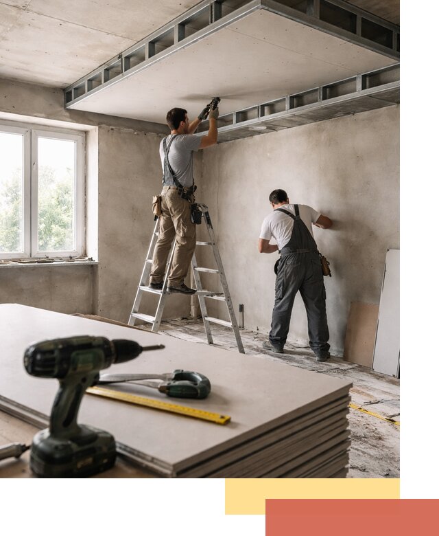 Двухуровневый потолок из гипсокартона в слободском