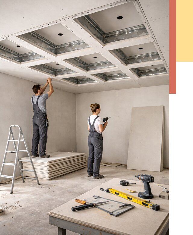 Кессонный потолок из гипсокартона в слободском от 1906 руб. — монтаж и под ключ | ОТДЕЛОЧНИК-Слб