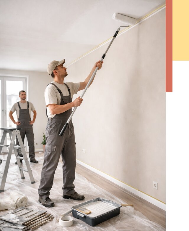 Покраска потолка из гипсокартона в слободском от 4637 руб./м2 — услуги под ключ | ОТДЕЛОЧНИК-Слб