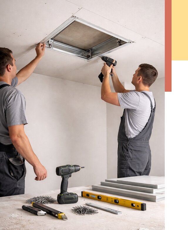 Установка люка в потолок ГКЛ в слободском от 2576 руб. под ключ | ОТДЕЛОЧНИК-Слб