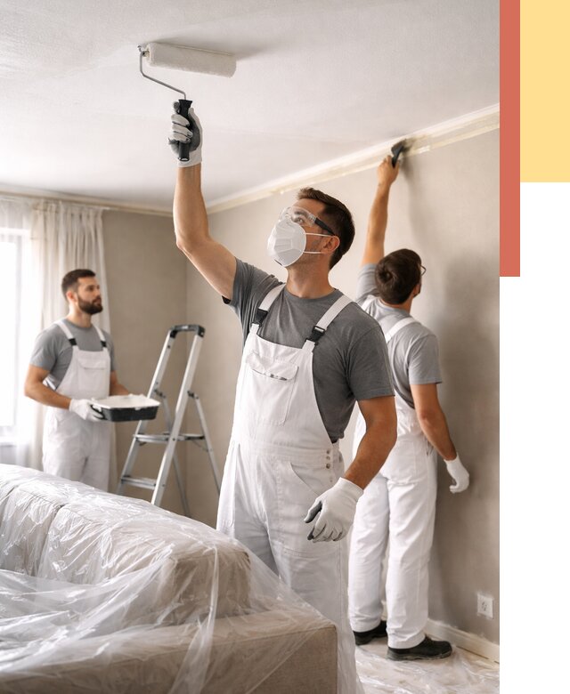 Покраска потолка водоэмельсионной краской в слободском от 2267 руб/м² — услуги под ключ | ОТДЕЛОЧНИК-Слб