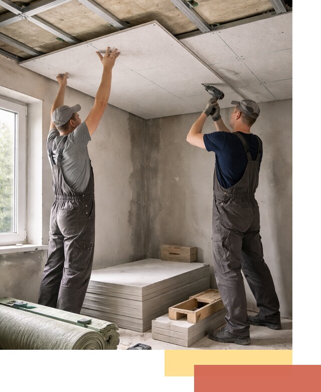 Шумоизоляция потолка панелями ЗИПС в слободском